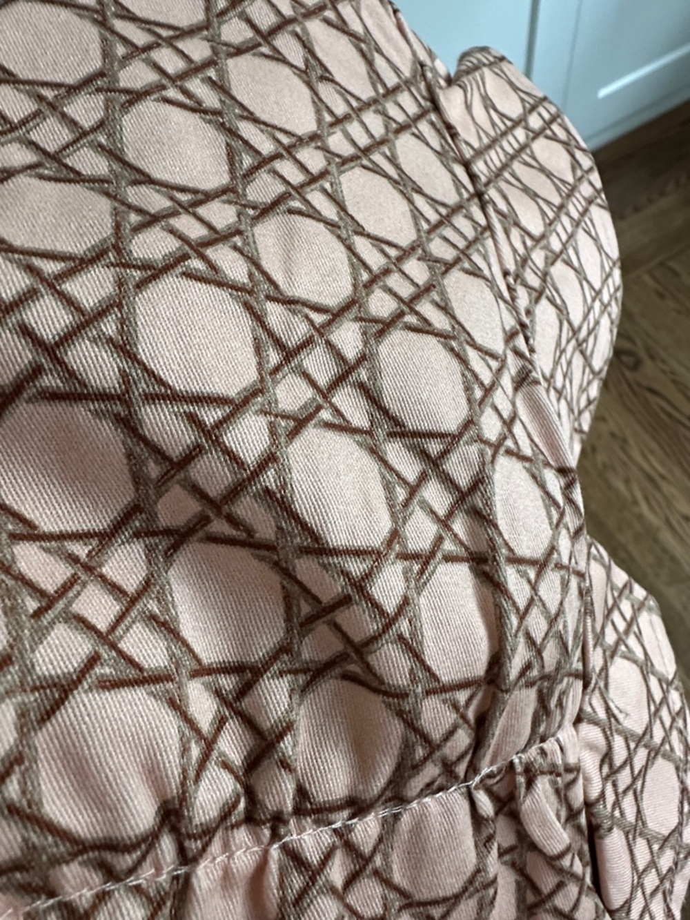 Tuckernuck Pink Patterned Ruffle-Trim Button Front Blouse - Picture 5 of 5